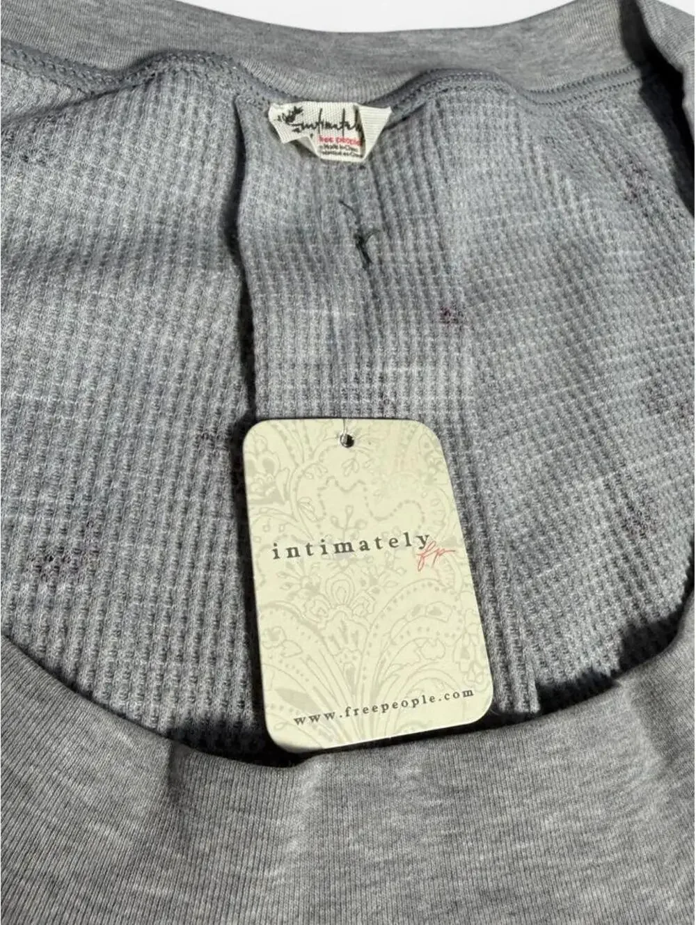 NWT Free People Intimately First Base Pullover XS Oversized Waffle Knit